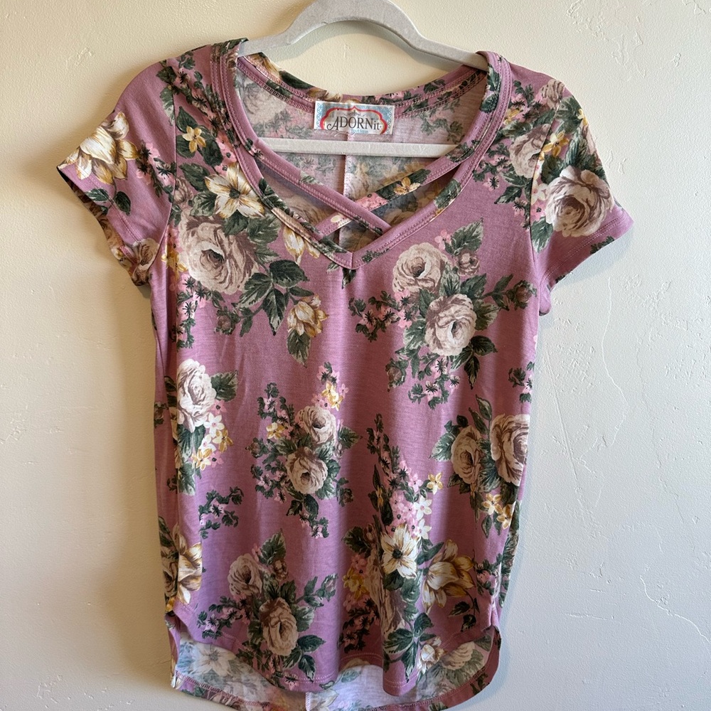AdornIt Women's Floral Pink Top
